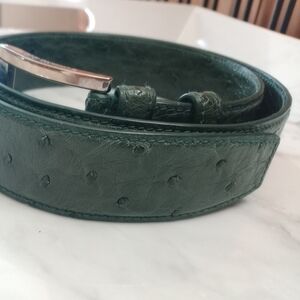 Stefano Ricci Green Ostrich Leather Belt